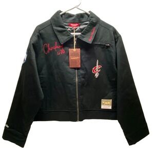 Cleveland Cavaliers NBA Jacket Women's Medium Black Full Zip Mitchell & Ness NWT